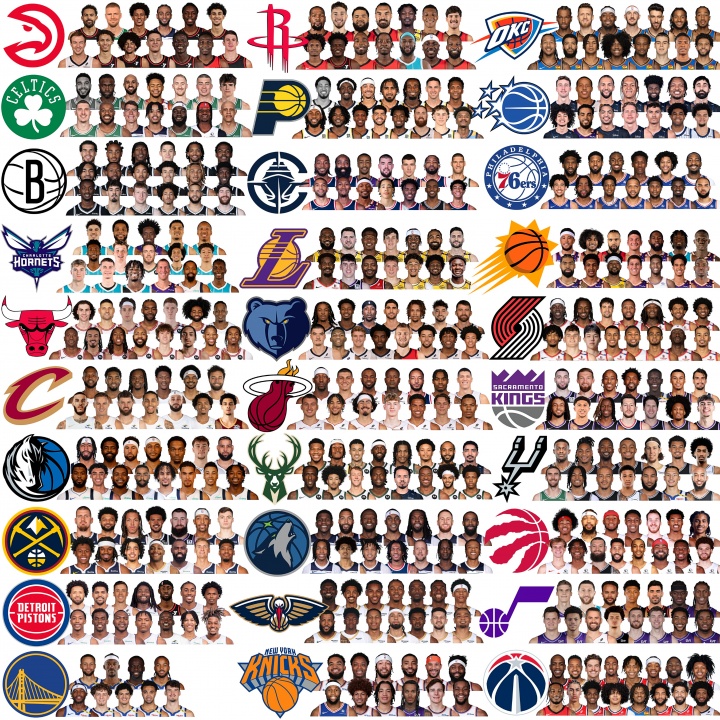 勇士亮了！NBA30隊(duì)最新完整陣容大圖來了！看看你的主隊(duì)！