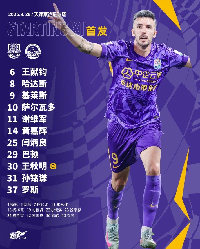 天津津門虎今日首發(fā)！